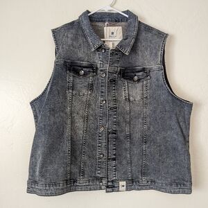 Gray Ripton Button up Lined Denim Vest NWT